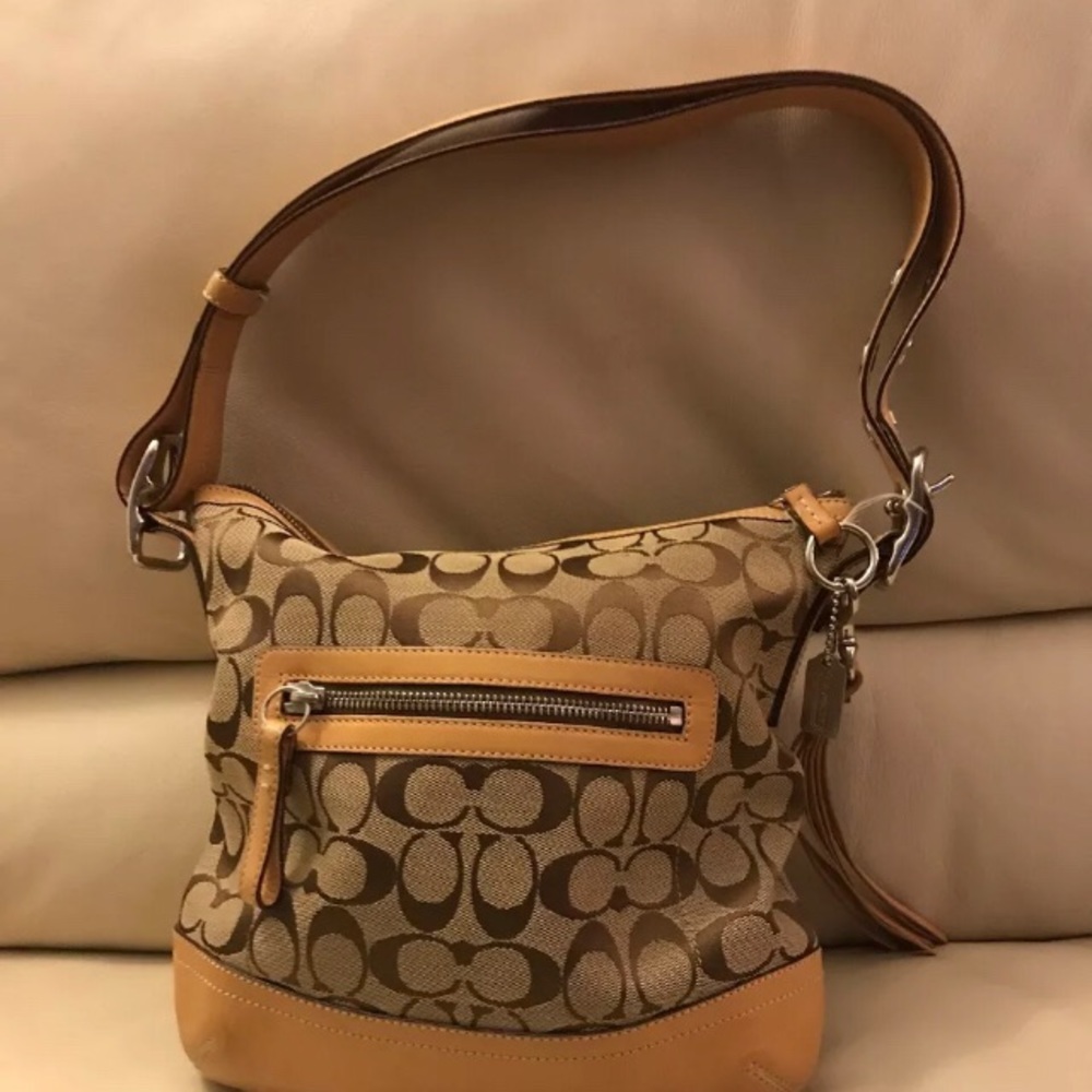 Coach  Tan Crossbody C05K-9362 Leather Suede